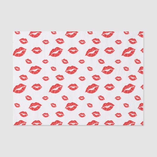 Happy Valentine's Day Red Lipstick Blot Kiss Tissuepapier (Voorkant)