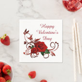 Happy Valentine's Day Red Roses Napkins Servet (Insitu)