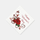 Happy Valentine's Day Red Roses Napkins Servet (Hoek)