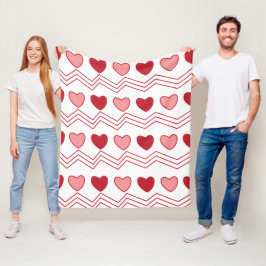 Happy Valentines Day Red Roze Hearts Patroon Fleece Deken
