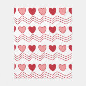 Happy Valentines Day Red Roze Hearts Patroon Fleece Deken (Voorkant)