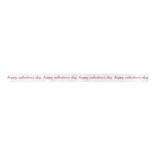 Happy Valentine's Day Red Script Typografie Satijnen Lint (Voorkant)