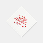 Happy Valentine's Day Red Typography and Hearts Servet (Hoek)