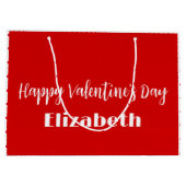 Happy Valentine's Day Red White Name Text Sjabloon Groot Cadeauzakje (Achterkant)