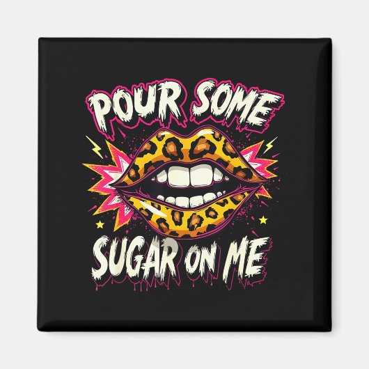 Happy Valentine's Day Retro Leopard Lips Ur Some S Magneet (Voorkant)