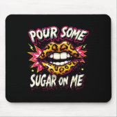 Happy Valentine's Day Retro Leopard Lips Ur Some S Muismat (Voorkant)