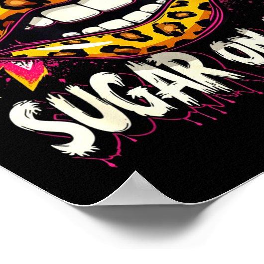 Happy Valentine's Day Retro Leopard Lips Ur Some S Poster (Hoek)