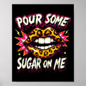 Happy Valentine's Day Retro Leopard Lips Ur Some S Poster (Voorkant)