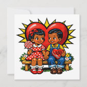 Happy Valentine's Day | Retro Pop Art Vintage Kaart (Voorkant)