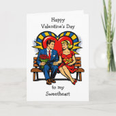 Happy Valentine's Day | Retro Pop Art Vintage Kaart (Voorkant)