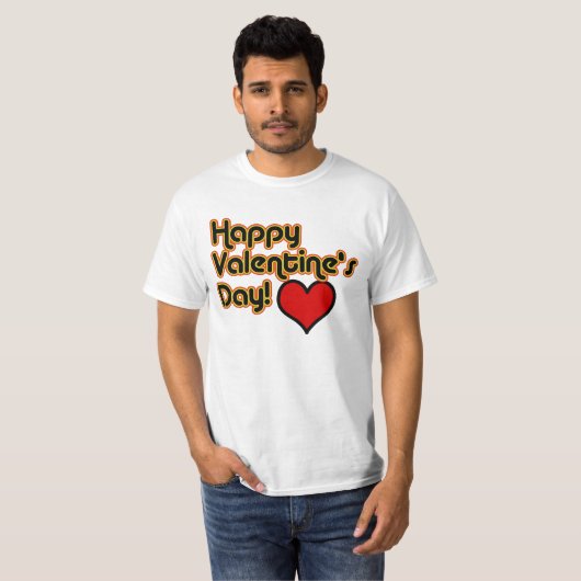 Happy Valentine's Day Retro Style T-shirt (Voorkant volledig)