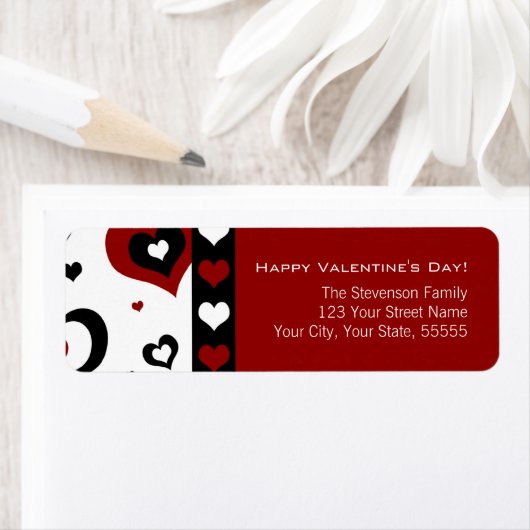 Happy Valentine's Day Return Address Labels Red (Insitu)