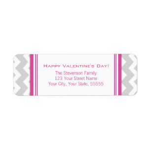 Happy Valentine's Day Return Address Labels roze