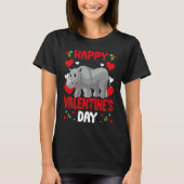Happy Valentines Day Rhinocero Heart Love Animal T-shirt (Voorkant)