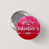 Happy Valentine's Day Ronde Button 3,2 Cm (Voorkant /achterkant)