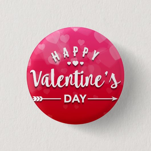 Happy Valentine's Day Ronde Button 3,2 Cm (Voorkant)
