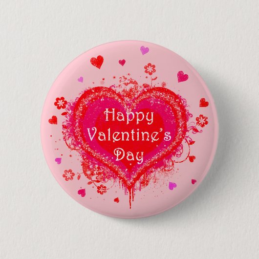Happy Valentine's Day Ronde Button 5,7 Cm (Voorkant)