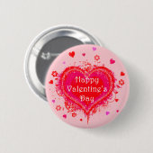 Happy Valentine's Day Ronde Button 5,7 Cm (Voorkant /achterkant)