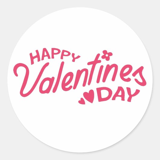 Happy Valentines Day Ronde Sticker (Voorkant)