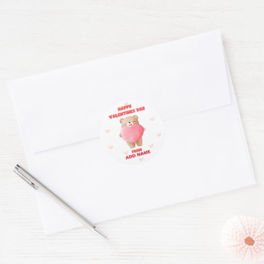 Happy Valentines Day Ronde Sticker (Envelop)