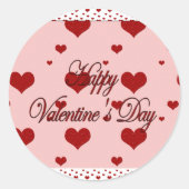 Happy Valentines Day Ronde Sticker (Voorkant)