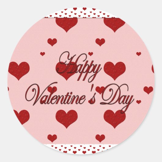 Happy Valentines Day Ronde Sticker (Voorkant)