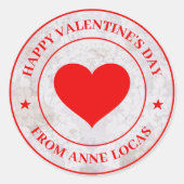 Happy Valentine's Day Ronde Sticker (Voorkant)