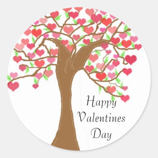 Happy Valentines Day Ronde Sticker (Voorkant)