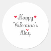 Happy Valentine's Day Ronde Sticker (Voorkant)