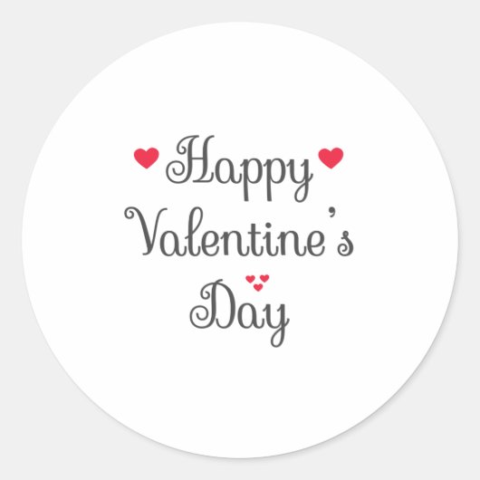 Happy Valentine's Day Ronde Sticker (Voorkant)