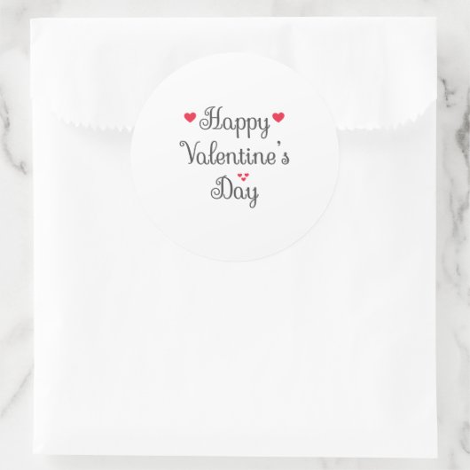 Happy Valentine's Day Ronde Sticker (Tas)