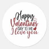 Happy Valentine's Day Ronde Sticker (Voorkant)