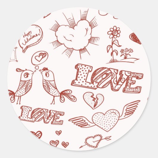 Happy Valentine's Day Ronde Sticker (Voorkant)