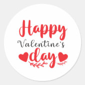 Happy Valentine's Day Ronde Sticker (Voorkant)