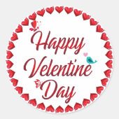 Happy Valentines Day Ronde Sticker (Voorkant)