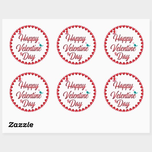 Happy Valentines Day Ronde Sticker (Vel)