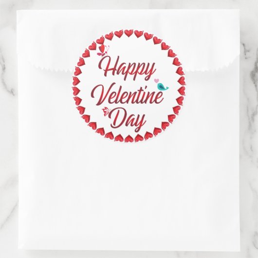 Happy Valentines Day Ronde Sticker (Tas)