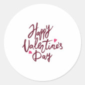Happy Valentine's Day Ronde Sticker (Voorkant)