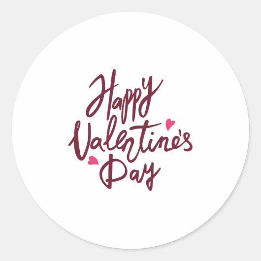 Happy Valentine's Day Ronde Sticker (Voorkant)