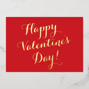 Happy Valentine's Day rood script kalligrafie Folie Feestdagenkaart