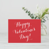 Happy Valentine's Day rood wit script kalligrafie Kaart (Staand voorkant)
