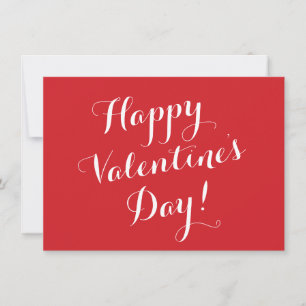 Happy Valentine's Day rood wit script kalligrafie Kaart