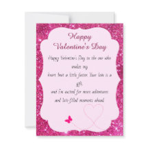 Happy Valentine's Day Roos Roze Blush Glitter