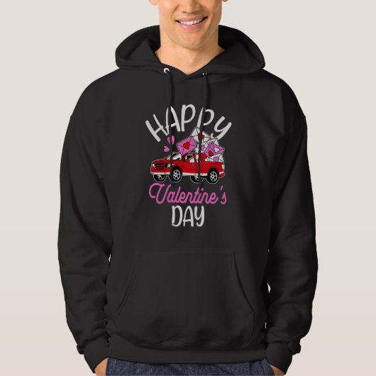 Happy Valentine's Day Roses Date Night Flowers Lov Hoodie (Voorkant)
