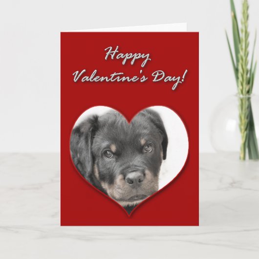 Happy Valentine's Day Rottweiler Card Feestdagen Kaart (Voorkant)