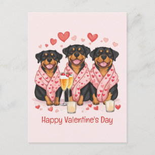 Happy Valentines Day Rottweiler Dogs Briefkaart