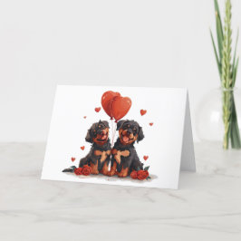Happy Valentines Day Rottweiler Dogs Feestdagen Kaart