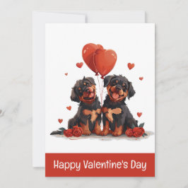 Happy Valentines Day Rottweiler Dogs Feestdagenkaart