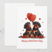Happy Valentines Day Rottweiler Dogs Feestdagenkaart (Voorkant / Achterkant)