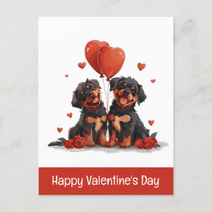 Happy Valentines Day Rottweiler Dogs Feestdagenkaart